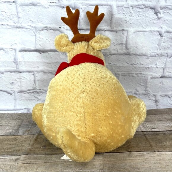 Oh Deer Dog Plush Golden Puppy Lab Reindeer Red Scarf Christmas Holiday Vintage - Picture 3 of 13